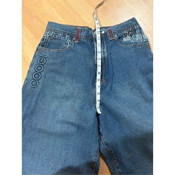 Vintage Coogi Y2K Wide Leg Embroidered Pocket Denim Blue Jeans size 20 - Picture 10 of 14
